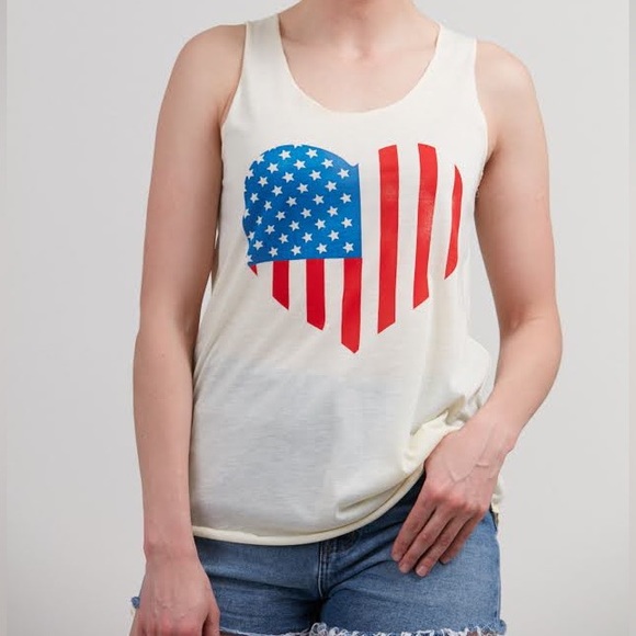 American flag heart tank-4th of July outfit idea! - Picture 1 of 2